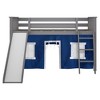 Max & Lily Twin Loft Bed, Solid Wood Low loft Bunk beds for Kids with Slide and Curtain - 3 of 4