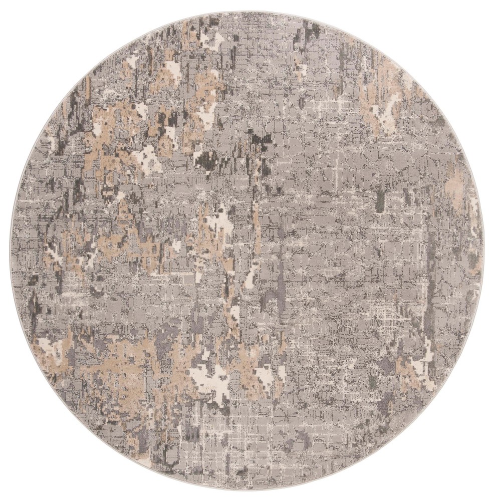 6'7inx6'7in Round Charity Solid Area Rug Gray Round - Safavieh