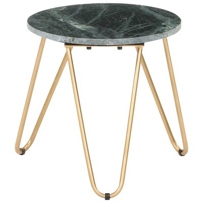 vidaXL Coffee Table Green 15.7"x15.7"x15.7" Real Stone with Marble Texture