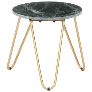 vidaXL Coffee Table Green 15.7"x15.7"x15.7" Real Stone with Marble Texture - 1 of 4