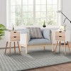 NicBex Mid-Century Nightstand Set of 2 Bedside End Table with Sliding Drawers for Bedroom & Living Room - 2 of 4
