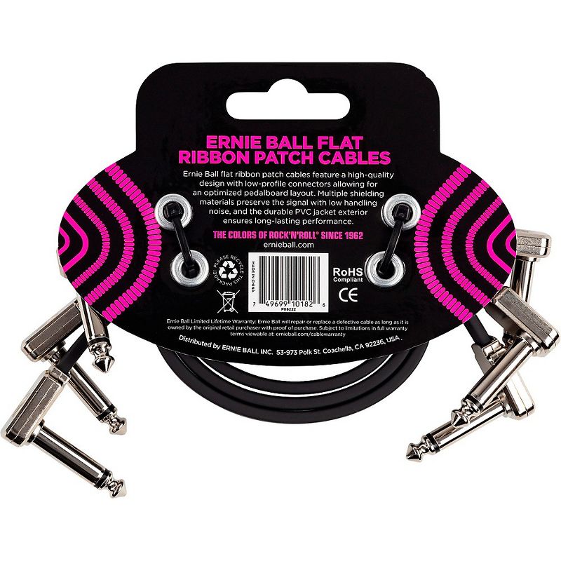 Ernie Ball Flat Ribbon 3-Pack Patch Cables, 2 of 3