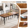 78.8'' Long Dining Table for 6-8 People, Mid Century Kitchen Table with Unique Metal Legs, Industrial Kitchen & Dining Room Furniture - 2 of 4