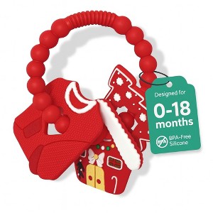 Silicone Christmas Teether Ring Toy for Baby, BPA Free Soothing Teething Relief Toy for Infant & Toddlers 0-18 Months, Perfect Christmas Gift for Baby - 1 of 4
