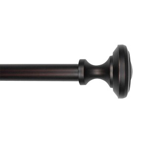 72"-144" Decorative Drapery Curtain Rod with Knob Finials Oil Rubbed Bronze - Lumi Home Furnishings: Adjustable 144 Inch Rod - 1 of 4