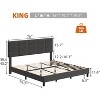 DobleePy King Size Bed Frame, Grey, No Box Spring Needed, Heavy Duty, Strong Bearing Capacity, Noise-Free, Adjustable Headboard, Easy Assembly - 3 of 4