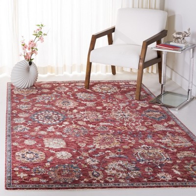Heirloom Rust and Ivory Synthetic Rectangular Area Rug