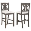 NicBex Counter Stools Set of 2 Rustic Style Counter Height Stools with Cutout Design and Upholstered Cushion for Kitchen Island, Cafe - 3 of 4