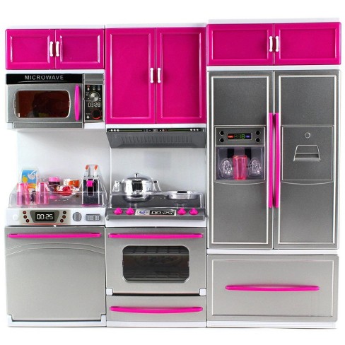 parfum Reiziger Monografie Link Little Princess Modern Kitchen Full Deluxe Kit Kitchen Playset Comes  With Refrigerator, Stove, And Microwave : Target