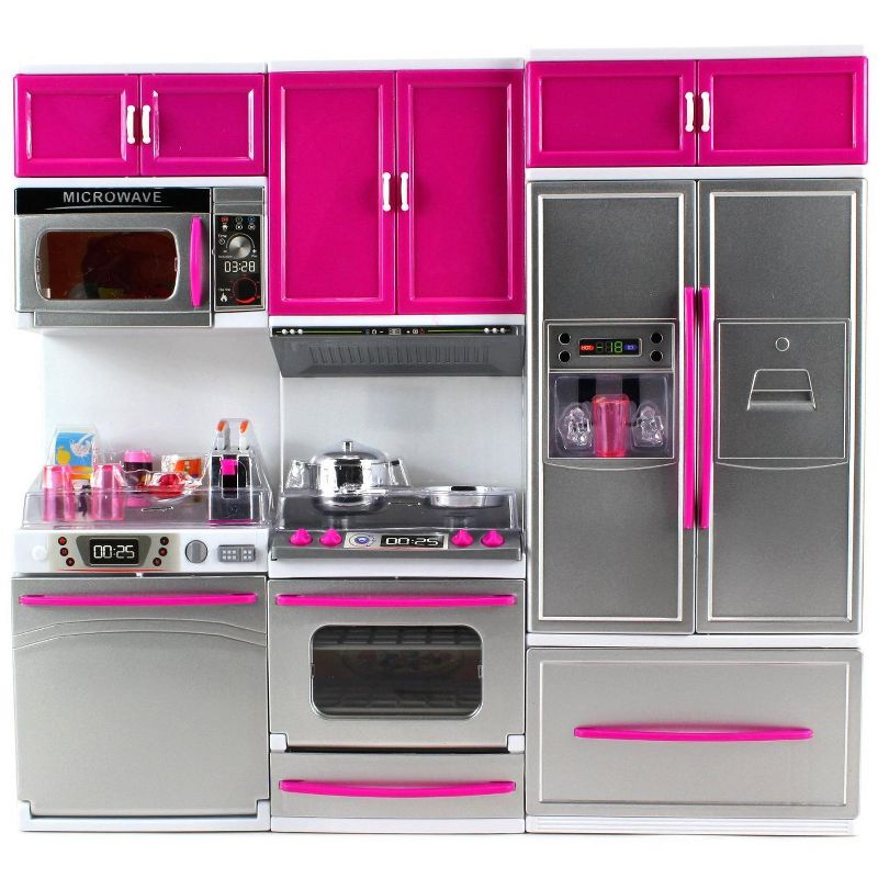 Link Little Princess Modern Kitchen Mini  Kitchen Playset Comes With Refrigerator, Stove, And Microwave, 1 of 4