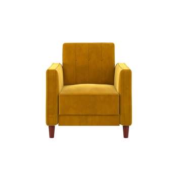 Isabella Tufted Accent Chair Mustard Yellow Velvet - Room & Joy