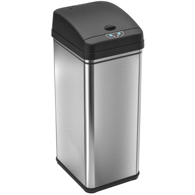 iTouchless Sensor Kitchen Trash Can with AbsorbX Odor Filter 13 Gallon Silver Stainless Steel