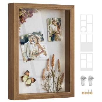 SONGMICS A4 Shadow Box Frame, 1.3-Inch Deep Memory Display Case for Desk Wall Decor, Box Picture Photo Frame