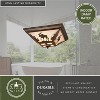 VAXCEL 14-in W Burnished Bronze Rustic Flush Mount Ceiling Light Fixture - 3 of 4