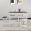 Oversart 5-piece modern kitchen table with four bar stools Bar table set 5PC,metal frame and MDF, white oak,47.5" L x 23.7" W x 35.5" H. - 2 of 4