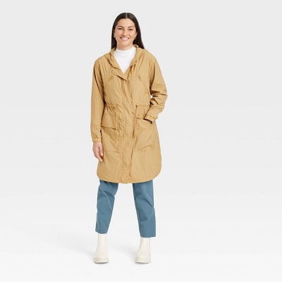 Women's Hooded Rain Coat - A New Day™ Khaki M