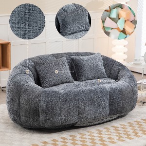 Lyngins Oversized Chenille Bean Bag Chair, Comfort Lounger High Back Lazy Chair, 2-Seater Accent Chair, Couch for Adults and Kids, Soft Lounge Chair - 1 of 4