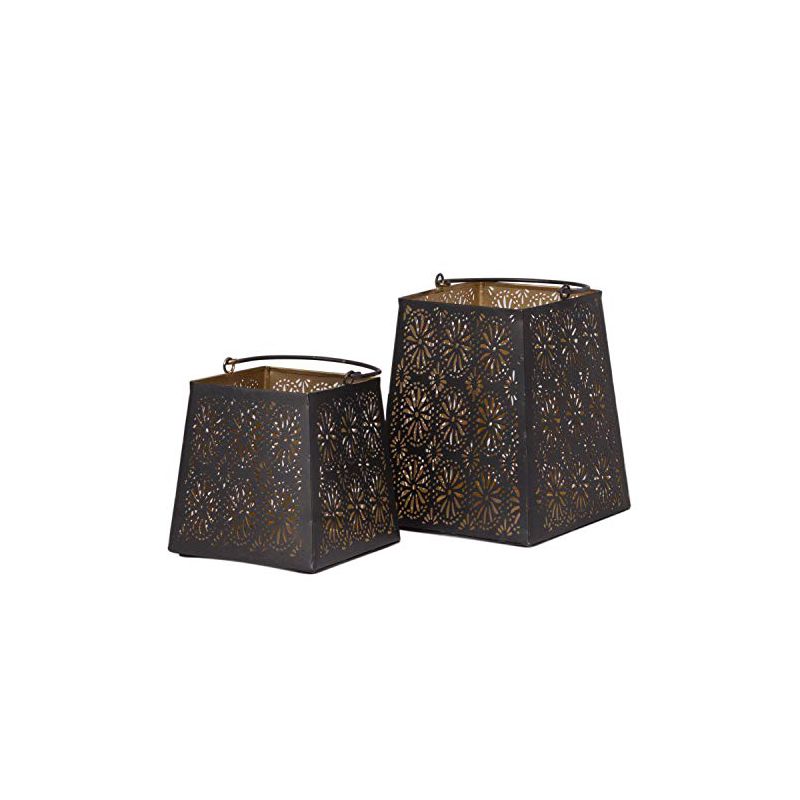 Lexi Home 2-Piece Candle Holders Lanterns Flower Cut, 5 of 7