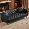 Leather Couch for Living Room, Modern Leather Sofa with Deep Seat, Handmade Button Tufted 3 Seater Sofa, Chesterfield Couch for Apartment, Office - 2 of 4