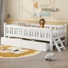 KIGFTSOD Wood Twin Size Platform Bed with Guardrail and 2 Drawers - 2 of 4