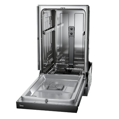 Midea 18-Inch Black Stainless Steel Built-In Dishwasher with Energy Star