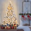 6ft Pre-Lit Snow Flocked Artificial Christmas Tree Holiday W/1000 Branch Tips & 250 Warm White Lights - 2 of 4