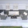 Garvee 5 Piece Outdoor Patio Furniture Sets, Wicker Conversation Set for Porch Deck, Rattan Sofa Chair with Cushion - 3 of 4