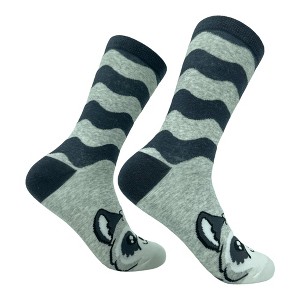 Crazy Dog T-Shirts Women's Raccoon Socks Funny Cute Furry Cuddly Rodent Novelty Footwear - 1 of 4