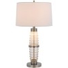Cal Lighting 100W 3 way Macon glass table lamp with 2W led night light - 2 of 3