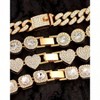 Gold Bracelets for Women, Silver Clustered Tennis Bracelet Set - 4 of 4