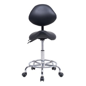 Ridstar Rotatable Hydraulic Ergonomic Tilting Chair with Backrest & Footrest for Medical Hospital Clinic Dental-Black - 1 of 4