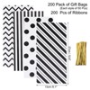 Unique Bargains 4 Patterns Cookie Candy Popcorn Treat Bags with Ribbon 200 Pcs - 2 of 4