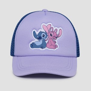 Toddler Girls' Lilo & Stitch Cotton Baseball Hat - Purple One Size Fits Most - 1 of 3