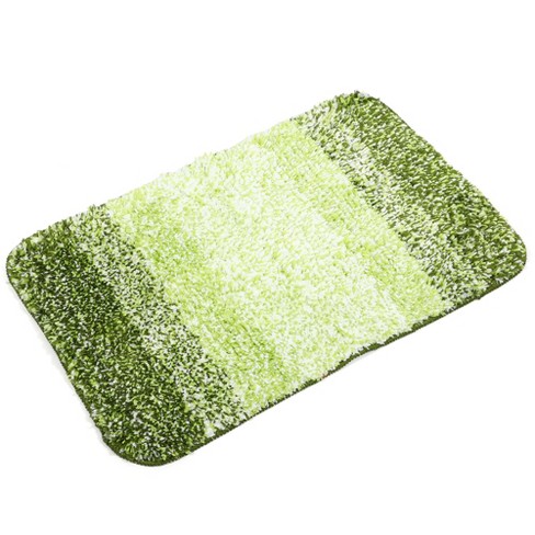 Unique Bargains Soft Machine Washable Bathroom Mat Gradient Green