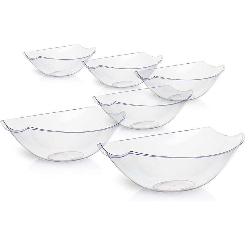 Crown Display 8 Pack Disposable Salad Serving Bowl Oval Stadium Bowl - Plastic Bowl Stadium Oval Chips Dips and Snack Bowl, 5 of 10