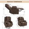 Power Lift Recliner Chair with Massage & Heat, Dual Motor Oversized, Steel Frame & Soft Fabric, 350lb Capacity - 3 of 4