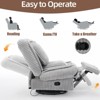 TiramisuBest 360 Swivel Rocking Recliner Manual Glider Armless Chair Adjustable Backrest Footrest Corduroy Small Space Living Room Office - 4 of 4