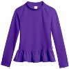 City Threads USA-Made Swim Peplum UPF 50+ Long Sleeve Girls Rashguard Tee - 2 of 4