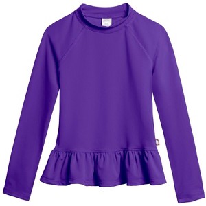 City Threads USA-Made Swim Peplum UPF 50+ Long Sleeve Girls Rashguard Tee - 1 of 4
