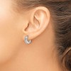 Chisel Stainless Steel Polished Laser cut 4mm Hinged Hoop Earrings - 3 of 4
