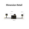 DORESshop 3-Light Vanity Light Fixture Mounting Kit Black & Gold Finish Square Wall Plate, Curved Metal Arm Modern Bathroom Light Hardware Replacement - 2 of 4