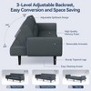 Dyonery 75.8" Linen Fabric Comfy Futon Couch Bed for Living Room 3 Seater Convertible Sleeper Sofa with Adjustable Backrests Modern Folding Loveseat - 3 of 4