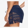 Anna-Kaci Swim Women's Mesh Crochet Overlay Shorts with Drawstring Waistband - 2 of 3