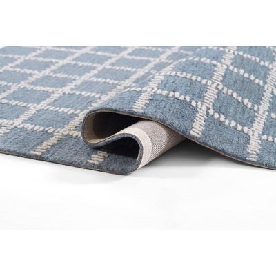 Handmade Blue Tufted Wool Rectangular Rug 2 ft x 3 ft