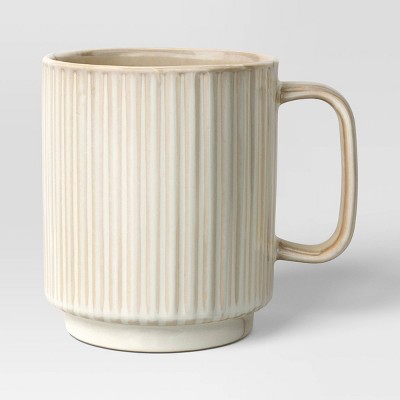 18.5oz Glass Ribbed Mug Clear - Threshold™ : Target