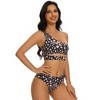 Womens One Shoulder Tankini Sets Hollow Sexy Textured Swimwear Sets Cute Swimsuit for Beach Summer Vacation - 4 of 4