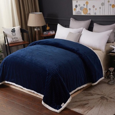 Plazatex Soft Plush Corduroy High Pile Fleece Lined Oversized Blankets All Season Comfort for Bedroom or Lounging on Couch