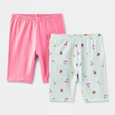 Girls' Adaptive 2pk Bike Shorts - Cat & Jack™ Pink/Mint