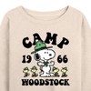 Women's - Peanuts - Camp Woodstock Lightweight French Terry Wide Neck Long Sleeve Shirt - 2 of 4