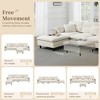 YOOCOZZ L-Shaped Chenille Sectional Sofa with Removable Ottoman, Center Stitching Design and 5 Pillows - 4 of 4